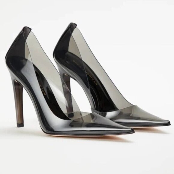 Good American Cinder-F*CKING-RELLA Pump In Light Smoke Size 10 - Picture 2 of 10